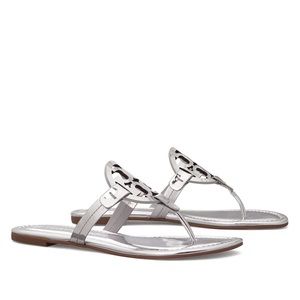 Tory Burch Miller Sandals - Silver - Size 8
